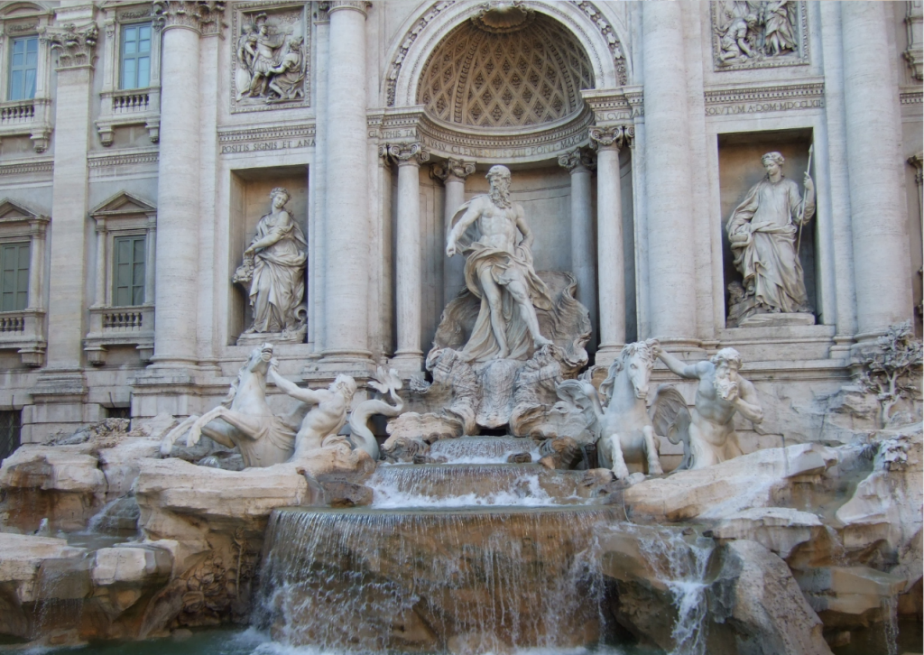 Fontana de Trevi, um dos pontos turísticos mais conhecidos de Roma.