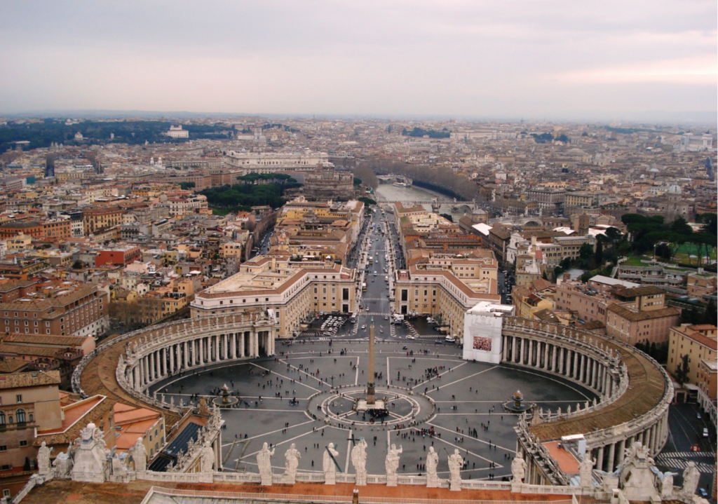 Foto aérea do Vaticano